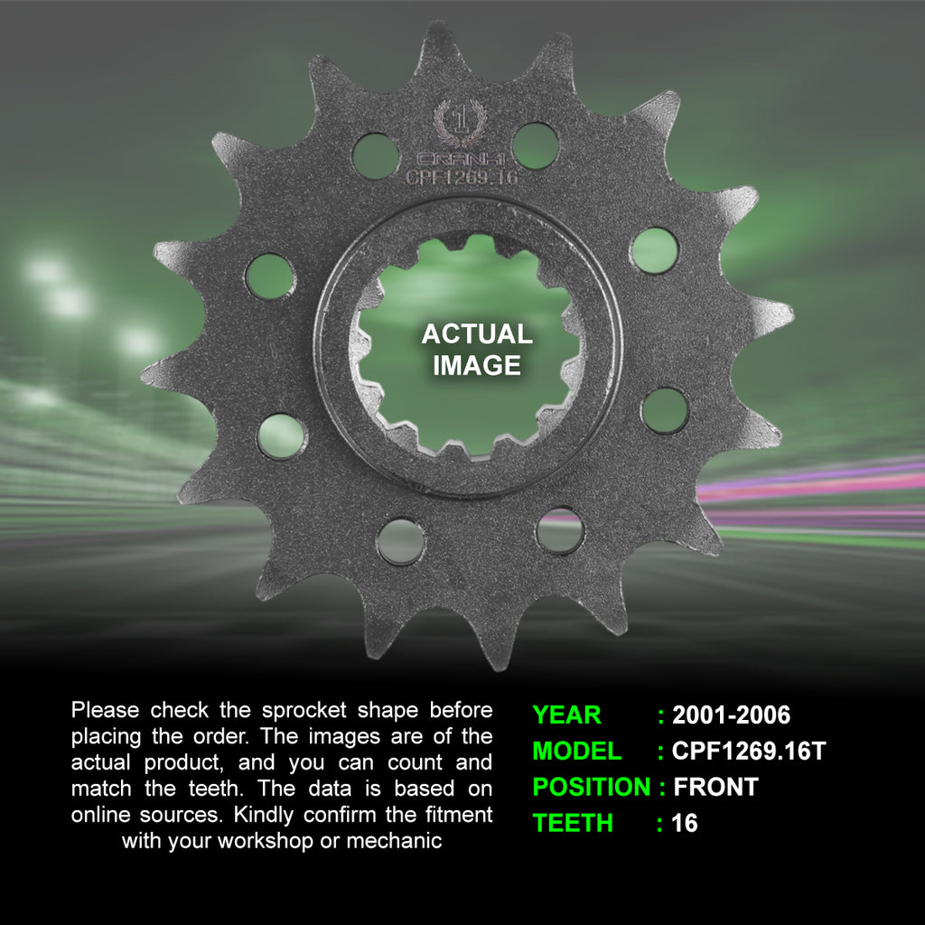 Sprocket For Honda CBR600F4i (2001-2006) - Front - CPF1269.16T - CRANK1