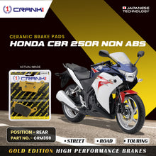 Load image into Gallery viewer, Ceramic Brake Pad For Honda CBR 250R NON ABS - Rear - CRM359 - 1 Set - CRANK1