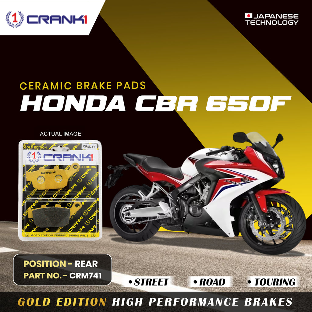 Ceramic Brake Pad For Honda CBR 650F - Rear - CRM741 - 1 Set - CRANK1
