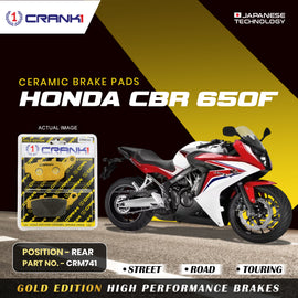 Ceramic Brake Pad For Honda CBR 650F - Rear - CRM741 - 1 Set - CRANK1