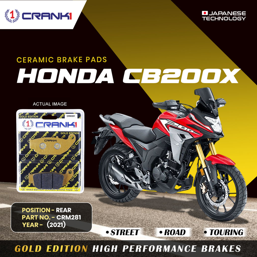Ceramic Brake Pad For Honda CB200X (2021) - Rear - CRM281 - 1 Set - CRANK1