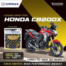 Load image into Gallery viewer, Ceramic Brake Pad For Honda CB200X (2021) - Rear - CRM281 - 1 Set - CRANK1