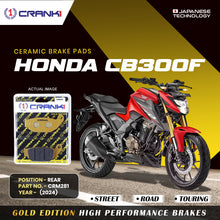 Load image into Gallery viewer, Ceramic Brake Pad For Honda CB300F (2024) - Rear - CRM281 - 1 Set - CRANK1