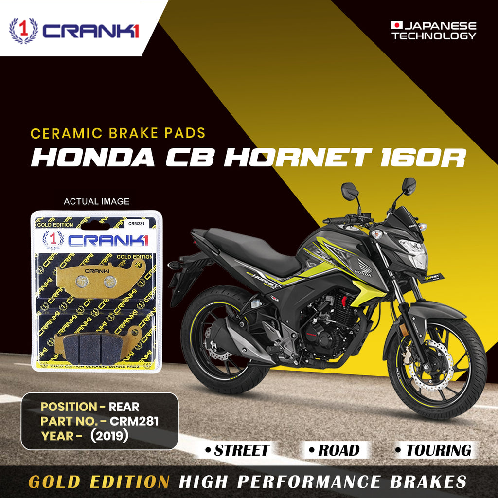 Ceramic Brake Pad For Honda CB Hornet 160R (2019) - Rear - CRM281 - 1 Set - CRANK1