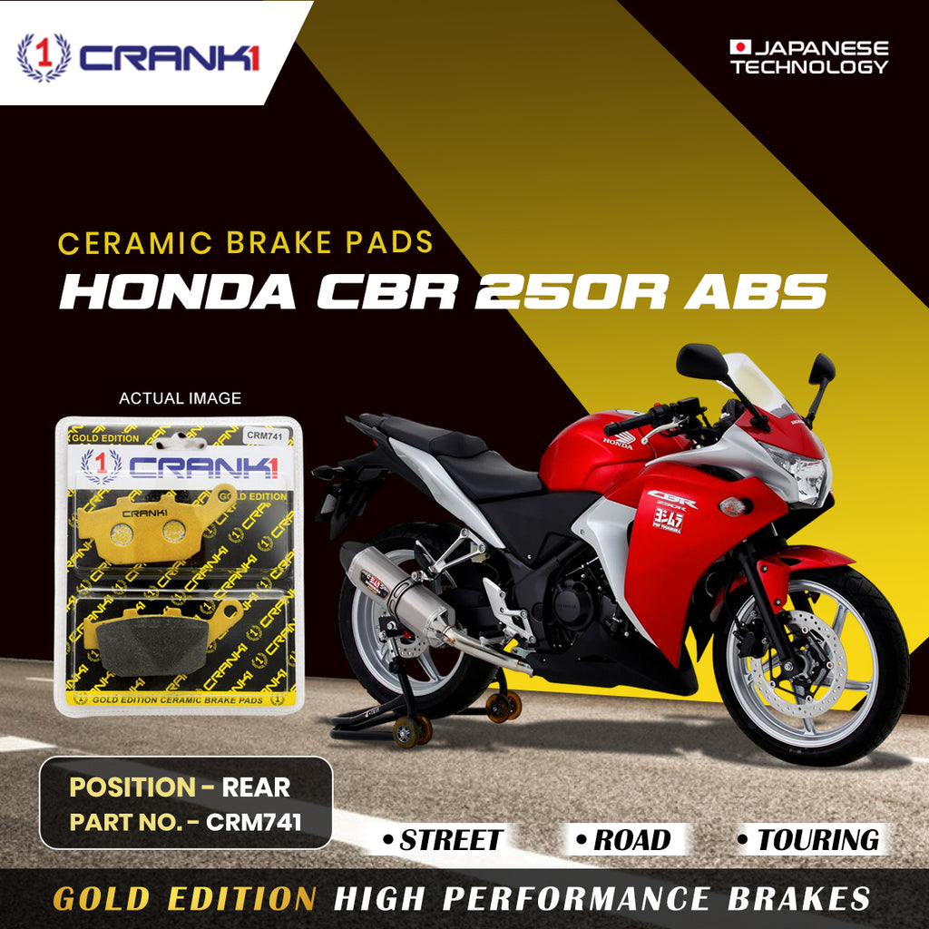 Ceramic Brake Pad For Honda CBR 250R ABS - Rear - CRM741 - 1 Set - CRANK1