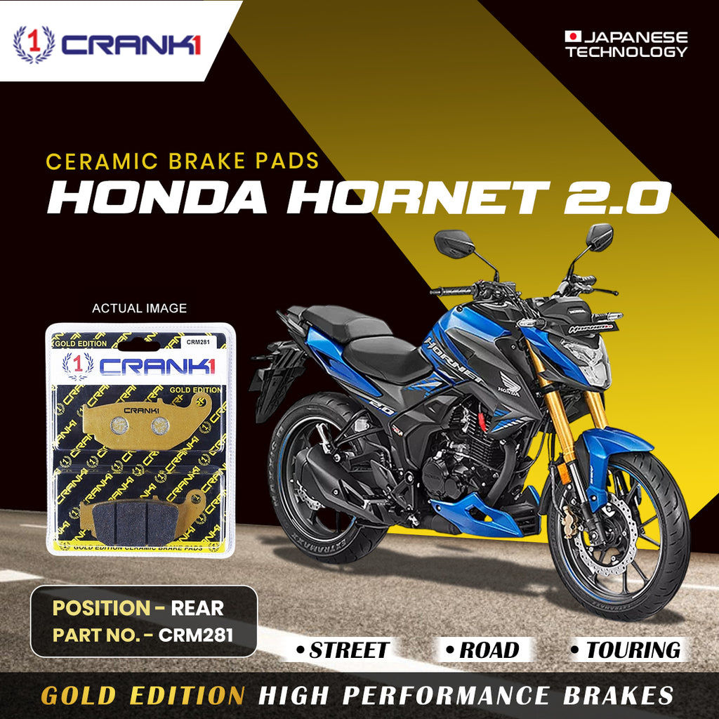 Ceramic Brake Pad For Honda Hornet 2.0 - Rear - CRM281 - 1 Set - CRANK1