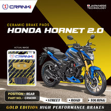 Load image into Gallery viewer, Ceramic Brake Pad For Honda Hornet 2.0 - Rear - CRM281 - 1 Set - CRANK1