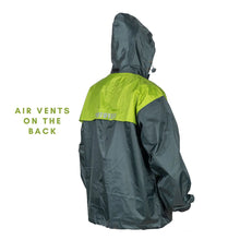 Load image into Gallery viewer, MotoTech-Hurricane Air TourPro Waterproof Rain Overjacket - Grey+Green