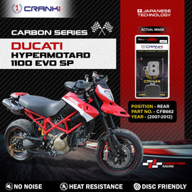 Carbon Brake Pads For Ducati Hypermotard 1100 EVO SP (2007-2012) - Rear - CFB662 - 1 Set - CRANK1