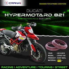 Fork Dust Seals Pair For Ducati Hypermotard 821 (2013-2015) - CPD57-102 - CRANK1