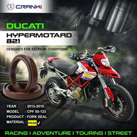 Fork Oil Seals Pair For Ducati Hypermotard 821 (2013-2015) - CPF55-123 - CRANK1
