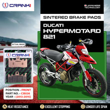 Load image into Gallery viewer, Sintered Brake Pads For Ducati Hypermotard 821 (2013-2015) - Front - CB036 - 2 Sets - CRANK1