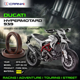 Fork Oil Seals Pair For Ducati Hypermotard 939 (2016-2018) - CPF55-123 - CRANK1