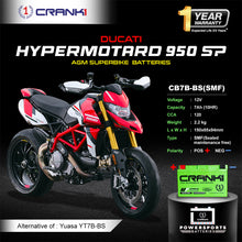 Load image into Gallery viewer, Battery For Ducati Hypermotard 950 SP (2022-2025) - CB7B-BS - Factory Activated - CRANK1