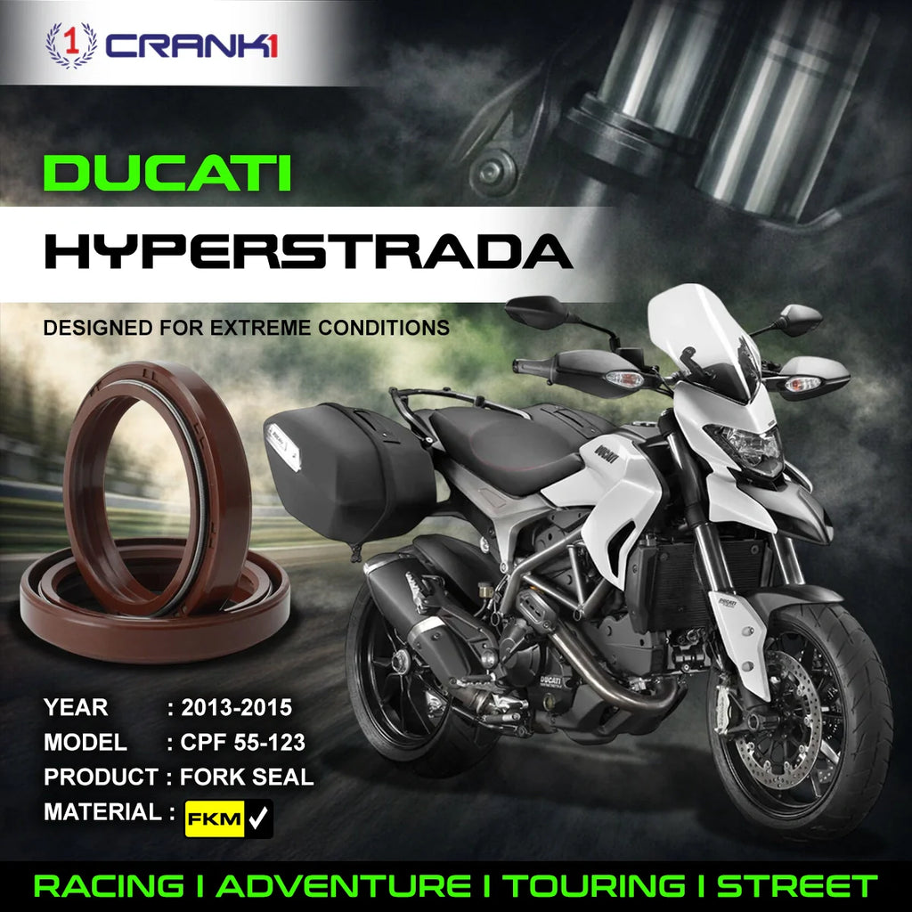 Fork Oil Seals Pair For Ducati Hyperstrada (2013-2015) - CPF55-123 - CRANK1