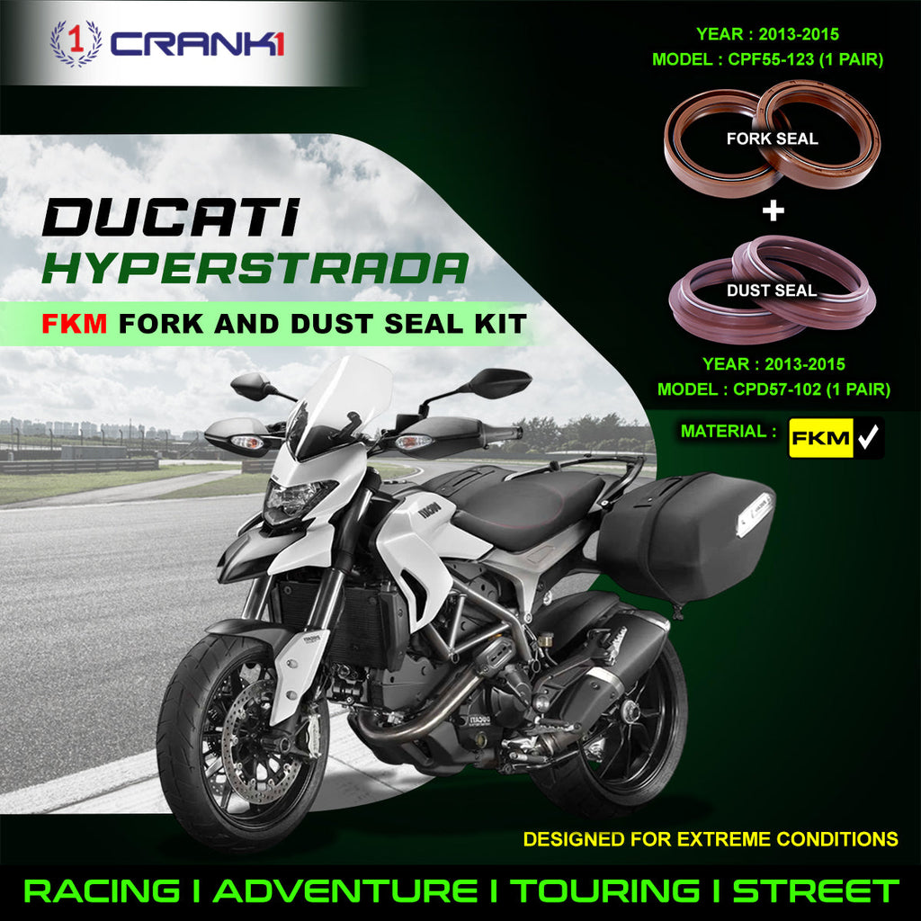 Fork And Dust Seals Kit For Ducati Hyperstrada (2013-2015) - CRANK1