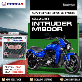 Sintered Brake Pads For Suzuki Intruder M1800R (2007-2018) - Rear - CB132 - 1 Set - CRANK1