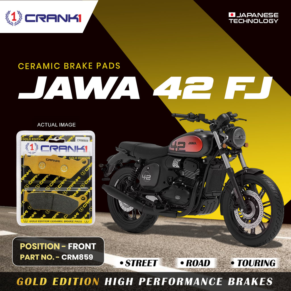 Ceramic Brake Pad For Jawa 42 FJ - Front - CRM859 - 1 Set - CRANK1