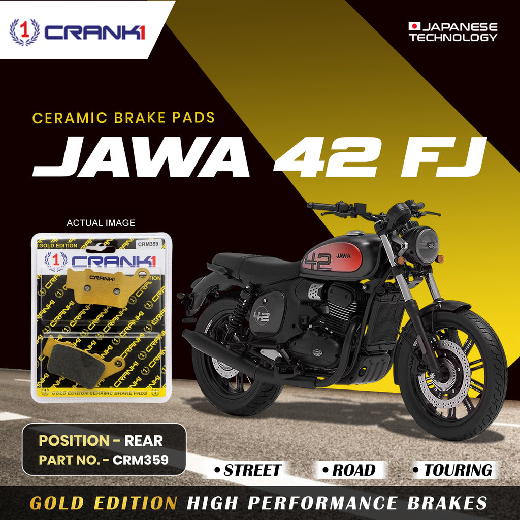 Ceramic Brake Pad For Jawa 42 FJ - Rear - CRM359 - 1 Set - CRANK1