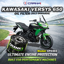 Load image into Gallery viewer, Oil Filter For Kawasaki Versys 650 (2013 Onwards) - CPO303 - CRANK1