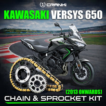 Load image into Gallery viewer, Chain And Sprocket Kit For Kawasaki Versys 650 (2013 Onwards) - CRANK1