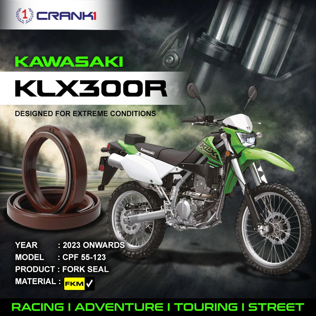 Fork Oil Seals Pair For Kawasaki KLX300R (2023 Onwards) - CPF55-123 - CRANK1
