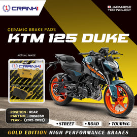 Ceramic Brake Pad For KTM 125 Duke (2012-2023) - Rear - CRM359 - 1 Set - CRANK1
