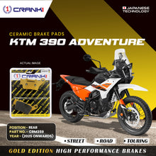Load image into Gallery viewer, Ceramic Brake Pad For KTM 390 Adventure (2025 Onwards) - Rear - CRM359 - 1 Set - CRANK1