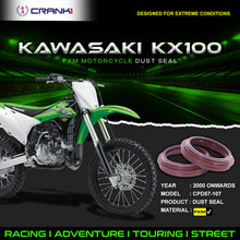 Load image into Gallery viewer, Fork Dust Seals Pair For Kawasaki KX100 (2000 Onwards) - CPD57-107 - CRANK1