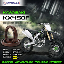 Load image into Gallery viewer, Fork Oil Seals Pair For Kawasaki KX450F (2016-2021) - CPF55-129 - CRANK1