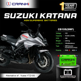 Battery For Suzuki Katana - CB10S - Factory Activated - CRANK1