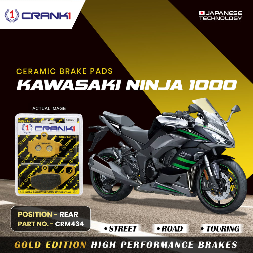 Ceramic Brake Pad For Kawasaki Ninja 1000 - Rear - CRM434 - 1 Set - Crank1