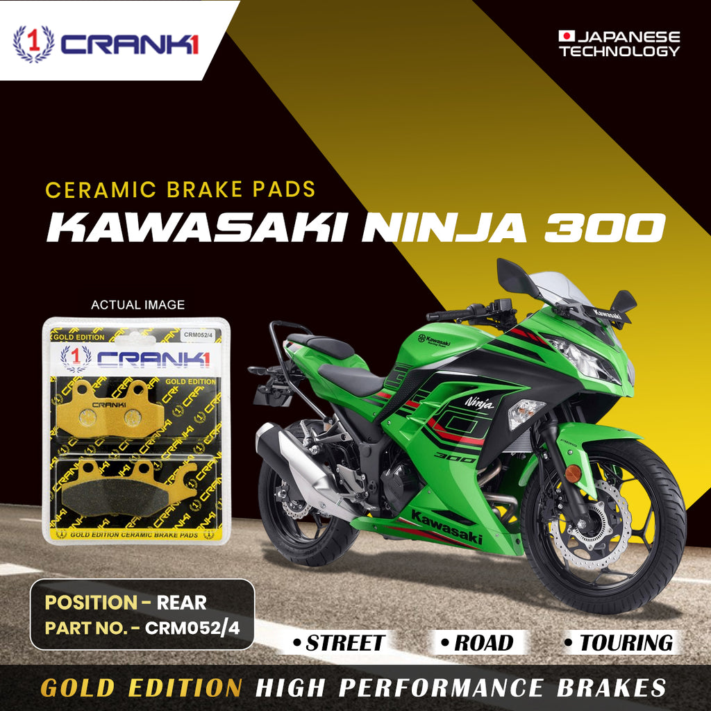 Ceramic Brake Pad For Kawasaki Ninja 300 - Rear - CRM052/4 - 1 Set - Crank1