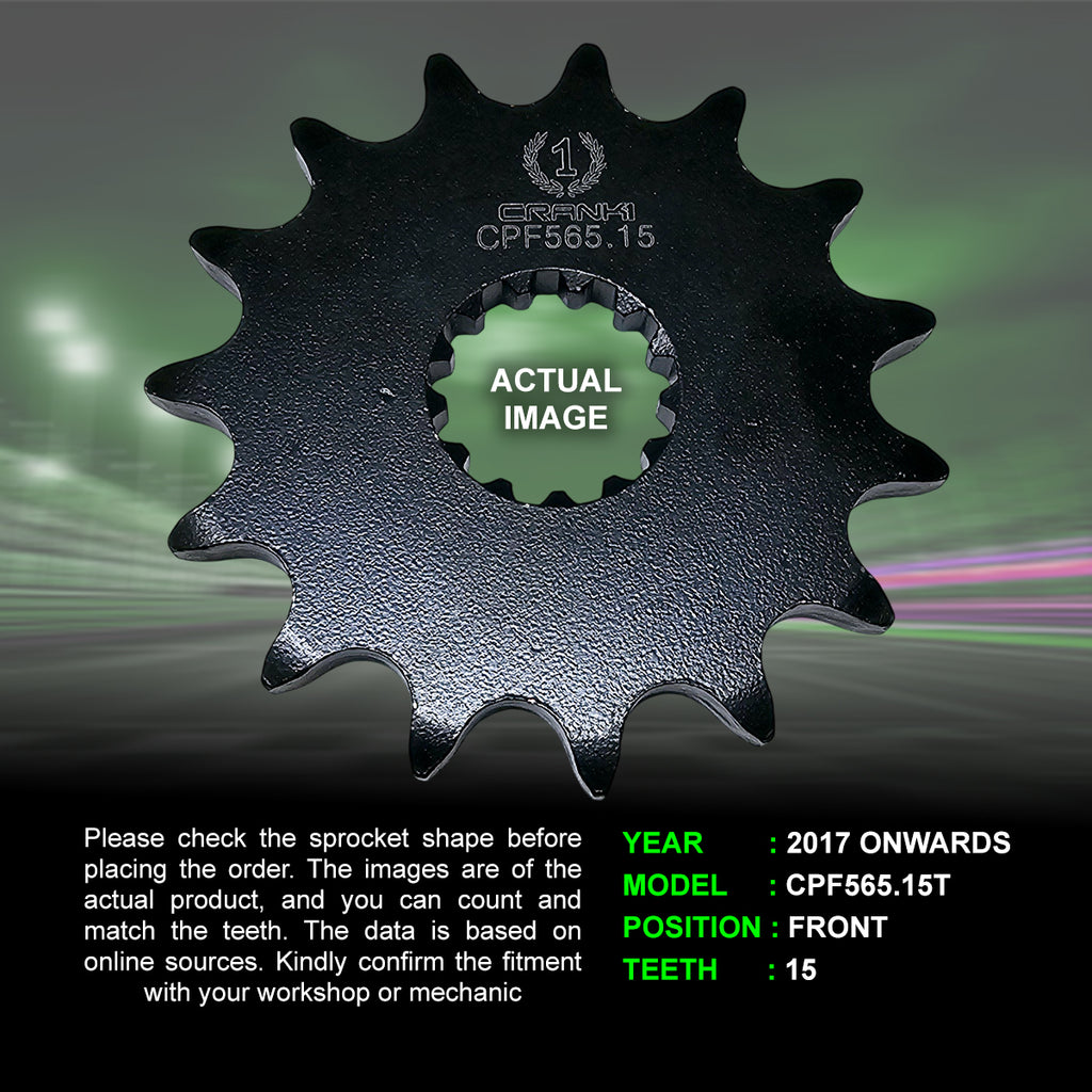 Sprocket For Kawasaki Ninja 650 (2017 Onwards) - Front - CPF565.15T - CRANK1