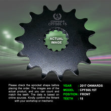 Load image into Gallery viewer, Sprocket For Kawasaki Ninja 650 (2017 Onwards) - Front - CPF565.15T - CRANK1