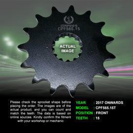 Sprocket For Kawasaki Ninja 650 (2017 Onwards) - Front - CPF565.15T - CRANK1