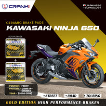 Load image into Gallery viewer, Ceramic Brake Pad For Left and Right Kawasaki Ninja 650 (2006-2016) - Front - CRM534+CRM253 - 2 Sets - Crank1