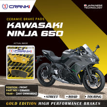 Load image into Gallery viewer, Ceramic Brake Pad For Kawasaki Ninja 650 (2017 Onwards) - Front - CRM651 - 2 Sets - CRANK1