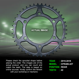Sprocket For Kawasaki Z250 (2015-2018) - Rear - CPR486.42T - CRANK1