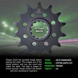 Sprocket For Kawasaki Z400 (2019 Onwards) - Front - CPF50-32070-14T - CRANK1