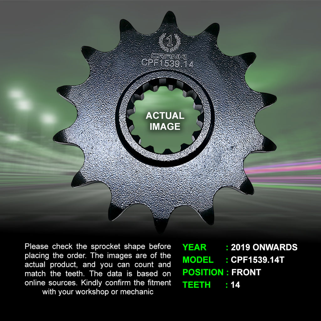 Sprocket For Kawasaki Z400 (2019 Onwards) - Front - CPF1539.14T - CRANK1