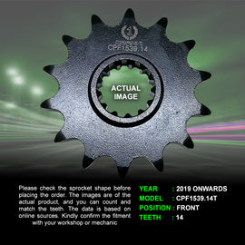 Sprocket For Kawasaki Z400 (2019 Onwards) - Front - CPF1539.14T - CRANK1