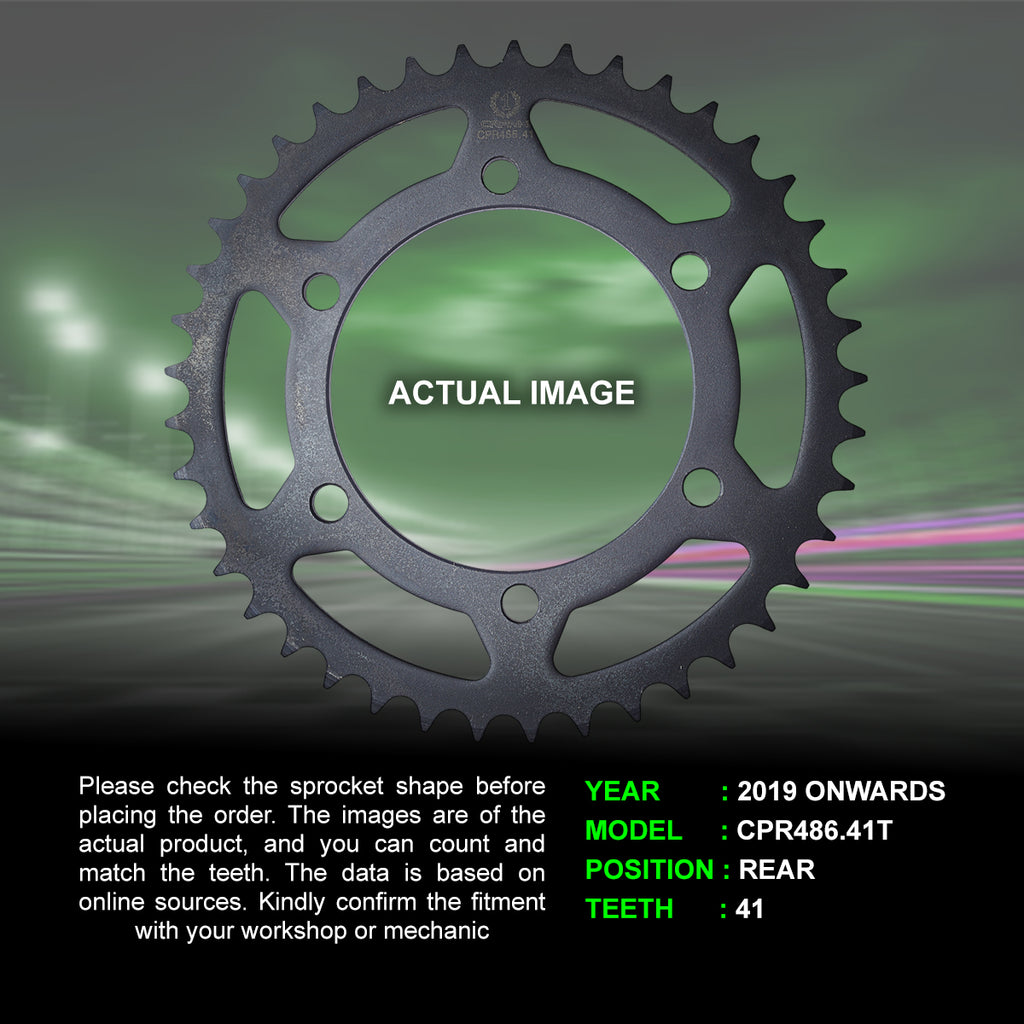 Sprocket For Kawasaki Z400 (2019 Onwards) - Rear - CPR486.41T - CRANK1
