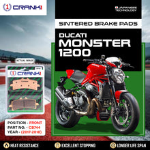 Load image into Gallery viewer, Sintered Brake Pads For Ducati Monster 1200 (2017-2018) - Front - CB744 - 2 Sets - CRANK1