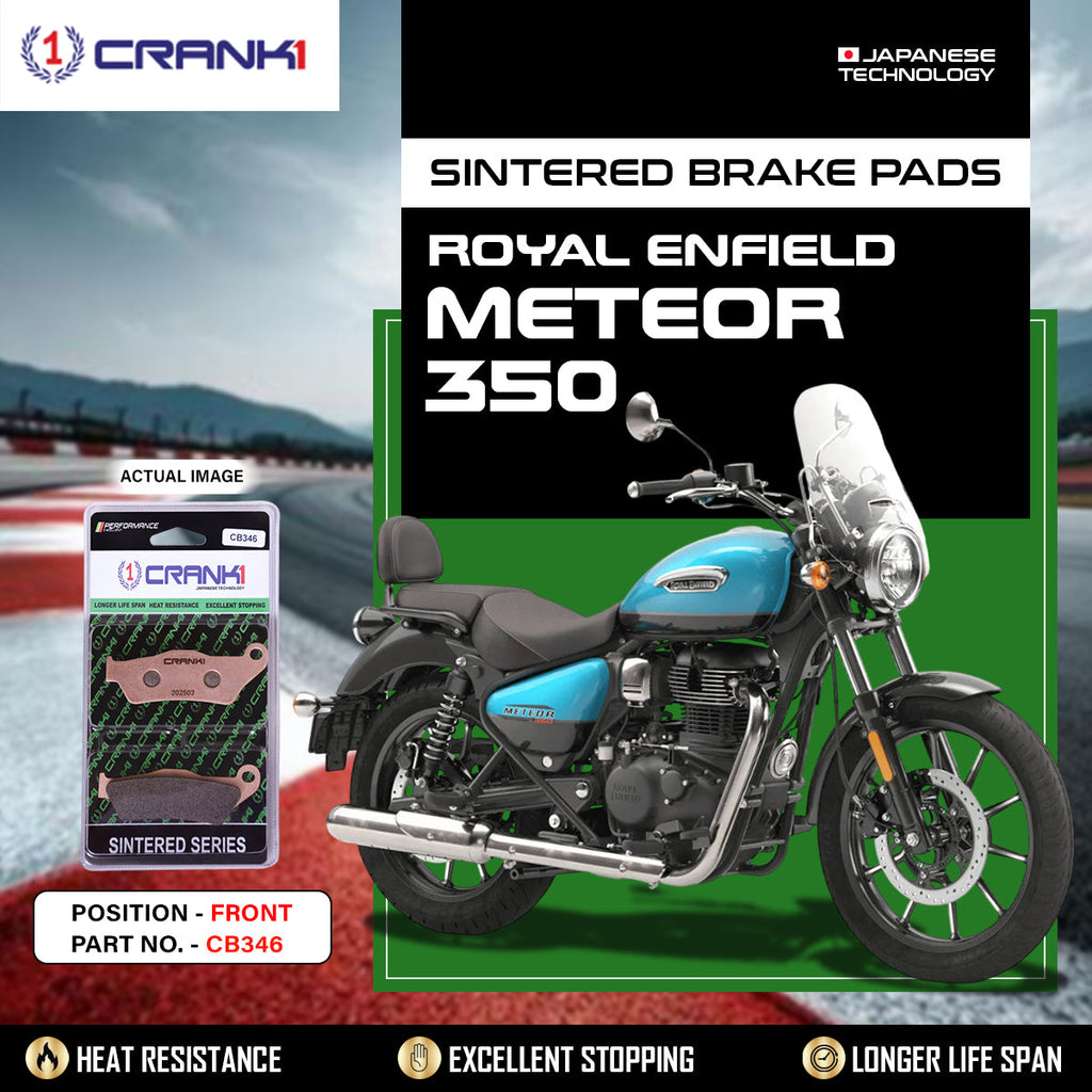Sintered Brake Pads For Royal Enfield Meteor 350 - Front - CB346 - 1 Set - CRANK1