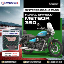 Load image into Gallery viewer, Sintered Brake Pads For Royal Enfield Meteor 350 - Rear - CB312 - 1 Set - CRANK1