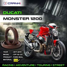 Load image into Gallery viewer, Fork Oil Seals Pair For Ducati Monster 1200 (2017-2018) - CPF55-123 - CRANK1