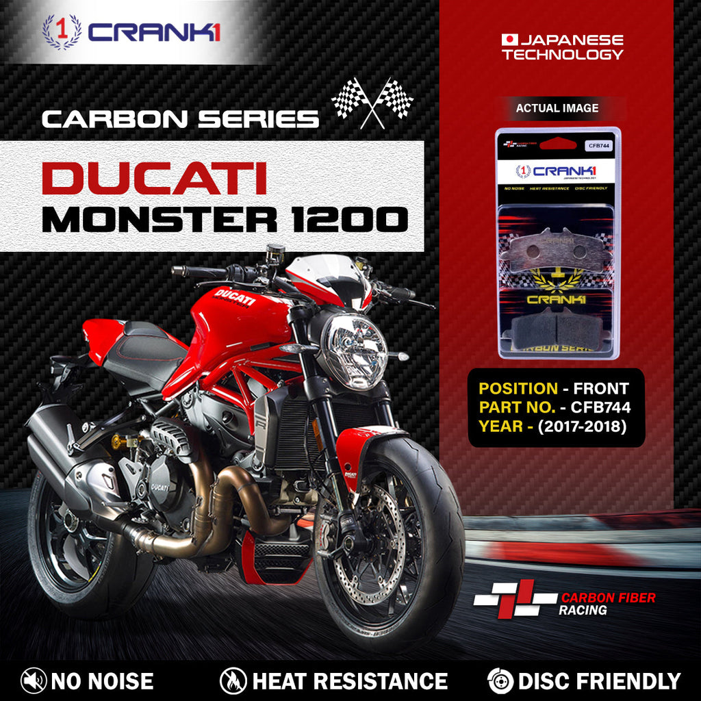 Carbon Brake Pads For Ducati Monster 1200 (2017-2018) - Front - CFB744 - 2 Sets - CRANK1