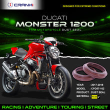 Load image into Gallery viewer, Fork Dust Seals Pair For Ducati Monster 1200 (2017-2018) - CPD57-102 - CRANK1
