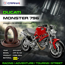 Load image into Gallery viewer, Fork Oil Seals Pair For Ducati Monster 796 (2010-2016) - CPF55-120 - CRANK1